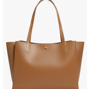 Chocolate Brown Canvas Tote Bag with Chain Strap | Stylish & Spacious 15” x 11” Handbag