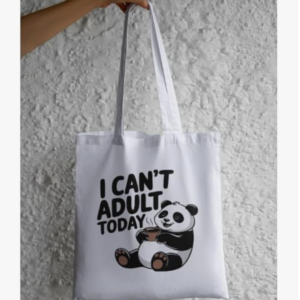 Cream Canvas Tote Bag for Women | Printed Variants – I Can't Adult Today, Good Vibes Only, Lazy Panda, Be You Be Unique
